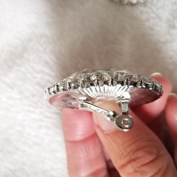 Yves Saint Laurent Rhinestone Clip On Earrings - Picture 5 of 13